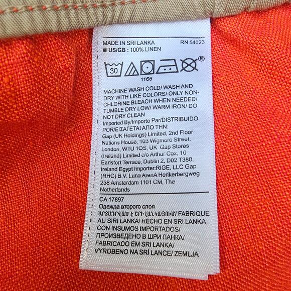 NWT Banana Republic 100% Linen Orage Shorts with Tan Drawstring XL - Picture 5 of 9